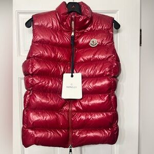 Moncler Cherry Red Quilted Vest